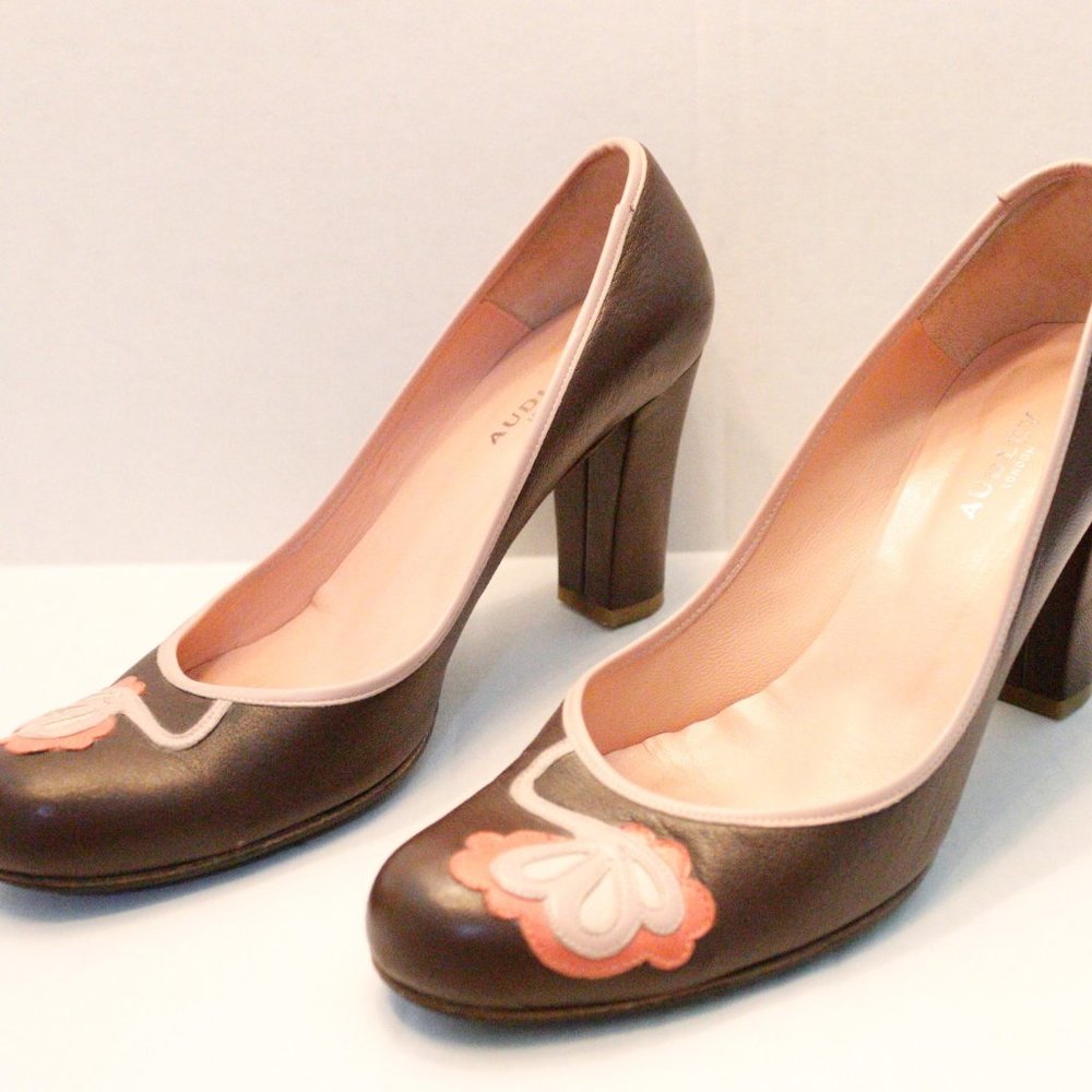 Women's Audley London Brown Pumps Size 7.5 - Picture 2 of 7